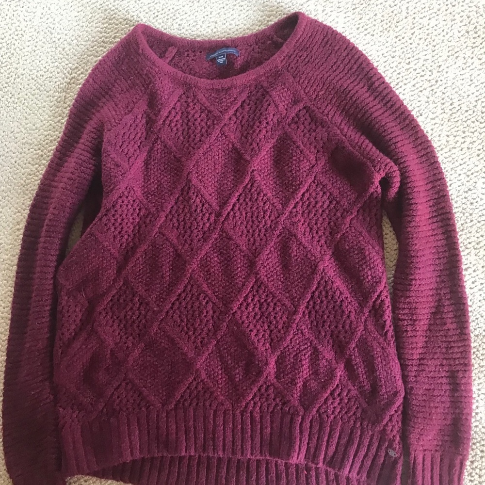 American Eagle Red Knit Sweater